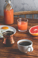 Breakfast with coffee and fried eggs - PhotoDune Item for Sale
