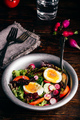 Fresh spring salad with homegrown vegetables and boiled eggs - PhotoDune Item for Sale