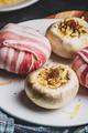 Bacon-wrapped button mushrooms stuffed with cheese - PhotoDune Item for Sale