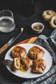 Bacon-wrapped button mushrooms stuffed with cheese - PhotoDune Item for Sale