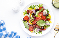 Vegan greek salad with kalamata olives, cherry tomato, yellow paprika, cucumber and red onion - PhotoDune Item for Sale