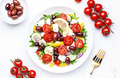 Greek salad with feta cheese, kalamata olives, cherry tomato, yellow paprika, cucumber and onion, - PhotoDune Item for Sale