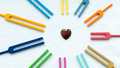 Set of colorful tuning forks like sun rays with heart symbol - PhotoDune Item for Sale