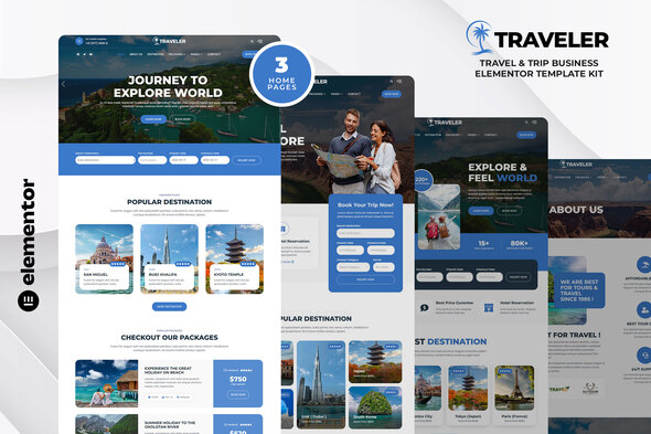 Traveler – Travel & Trip Business Elementor Template Kit