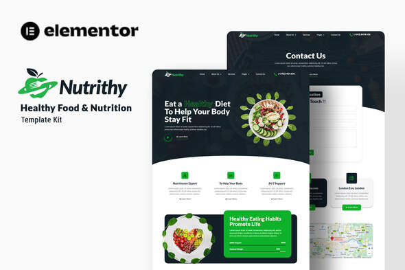 Nutrithy - Healthy Food & Nutrition Elementor Template Kit