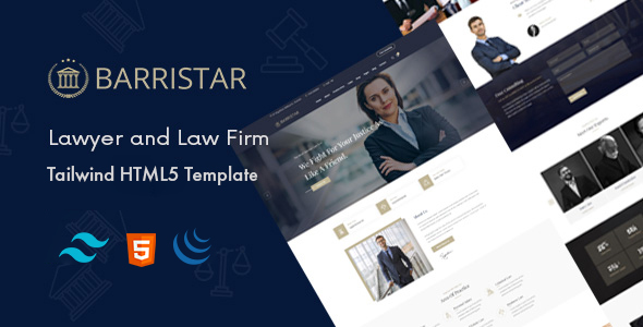 Barristar – Tailwind Lawyers and Law Firm HTML5 Template
