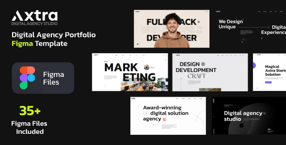 Axtra | Digital Agency Creative Portfolio Figma Template