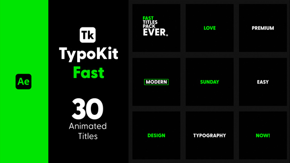 Typo Kit Fast Titles for After Effects