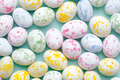 Happy easter pattern template with decor of colorful pastel colors easter eggs .Mockup design for in - PhotoDune Item for Sale