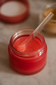 Using lip balm mask with plastic spoon closeup - PhotoDune Item for Sale
