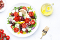 Greek salad with feta cheese, kalamata olives, cherry tomato, yellow paprika, cucumber and onion - PhotoDune Item for Sale