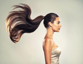 Profile portrait of a beautiful woman with a long straight  hair. - PhotoDune Item for Sale