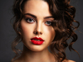 Face of a beautiful woman with a smoky eye makeup and red lipstick - PhotoDune Item for Sale