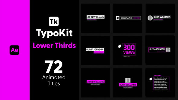 Typo Kit Lower Thirds Titles for After Effects