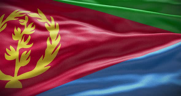 Eritrea flag waving 4K loop