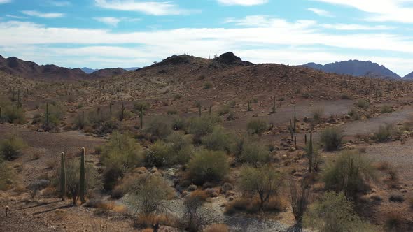 Hills and Mountains in Sonoran Desert - Quartzite, Arizona - Aerial