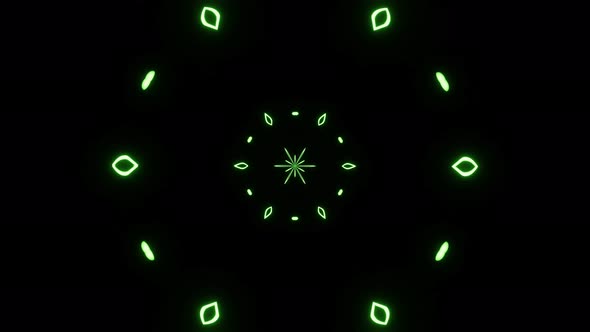 Abstract Flower of Green Neon VJ Loop