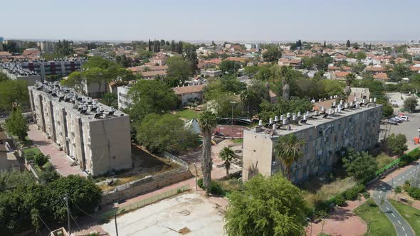 Aerial View Above Southern City Netivot