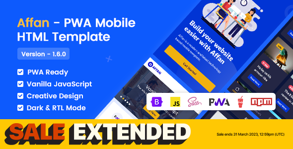 Affan - PWA Mobile HTML Template