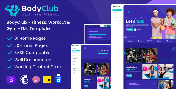 BodyClub - Fitness, Workout & Gym HTML Template