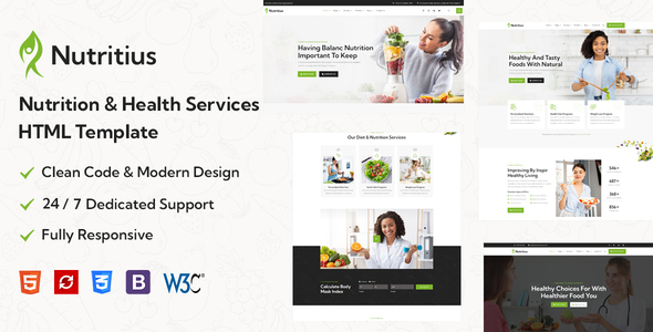 Nutritius - Nutrition & Health Services HTML Template