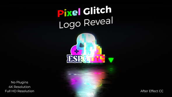 Pixel Glitch Logo Reveal