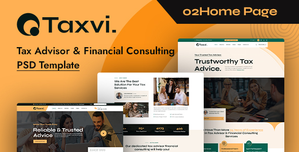 Taxvi - Tax Advisor & Financial Consulting PSD Template