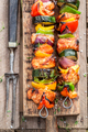 Spicy and fresh grilled skewers made of vegetables and meat. - PhotoDune Item for Sale