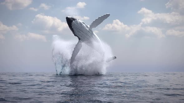 Whale Jumps Out Of The Water 4k