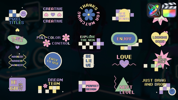 Pixel Colorful Creative Titles for FCPX alt
