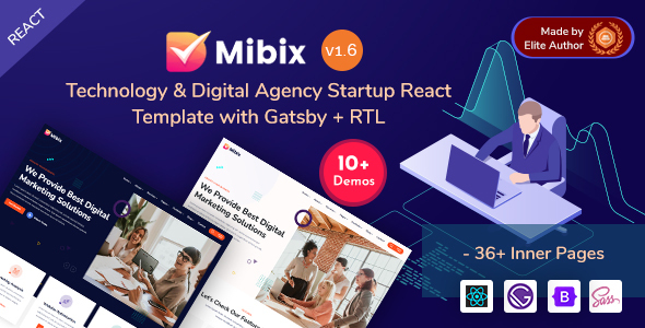 Mibix - Gatsby React Tech Startup & Digital Services Template
