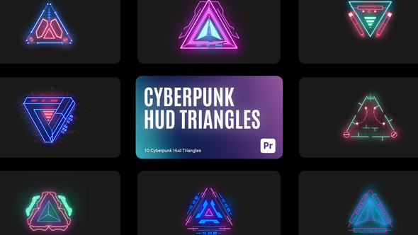 Cyberpunk HUD Triangles for Premiere Pro
