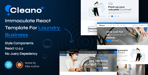 Cleano - Dry Cleaning Laundry Service React Template