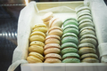 Mixed color of French macaroons in box. - PhotoDune Item for Sale