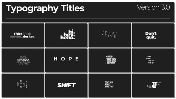 Typography Titles 3.0 | After Effects
