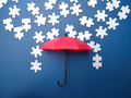 Red umbrella with white puzzle - PhotoDune Item for Sale