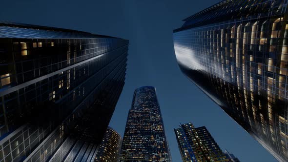 City Skyscrapers at Night