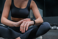 Sports fit Fitness hands, smart watch or future data on healthcare workout, body training or exercis - PhotoDune Item for Sale