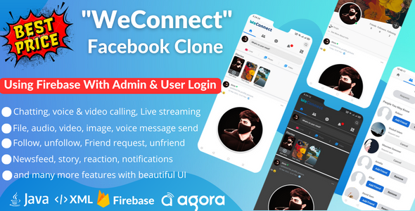 "WeConnect" - Facebook Clone App using Firebase