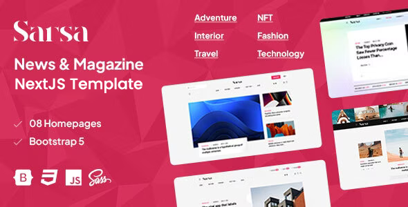 Sarsa - News & Magazine NextJS Template