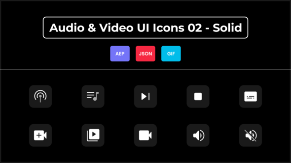 Audio & Video UI Icons 02 - Solid