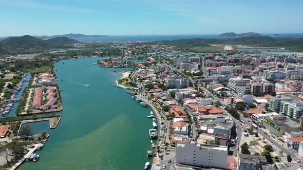 Coast city of Lakes Region tourism landmark of Rio de Janeiro Brazil