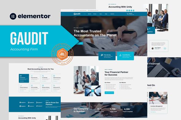 Gaudit - Accounting Firm Elementor Template Kit