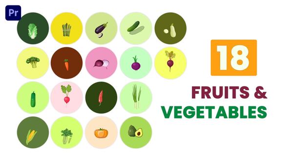 Fruits And Vegetable Food Premiere Pro Element Pack Template