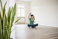 Woman in empty apartment wearing VR glasses - PhotoDune Item for Sale