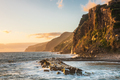 Beautiful cliffs at Atlantic Ocean in Madeira, Portugal in sunset sun light - PhotoDune Item for Sale