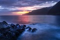 Beautiful sunrise over Madeira Seixal beach. Cliffs and rocks and atlantic ocean  - PhotoDune Item for Sale