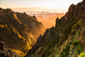 Beautiful sunrise in Madeira highest mountains range.  Madeira, Portugal - PhotoDune Item for Sale