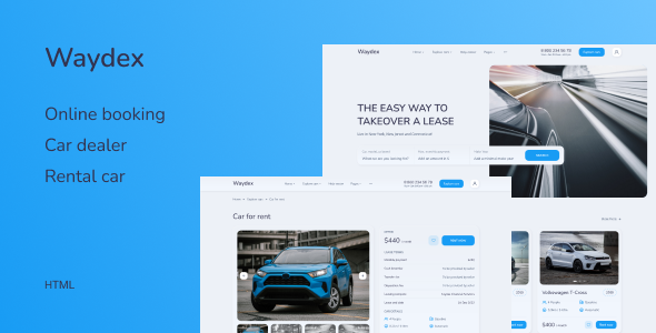 Waydex – Car rental HTML Template