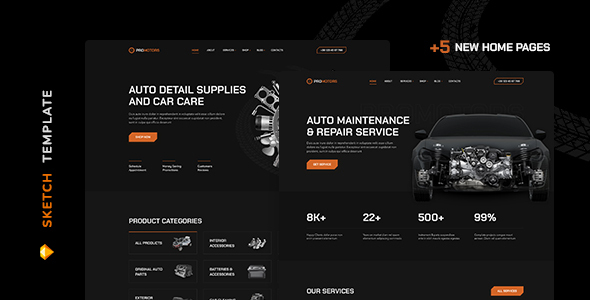 ProMotors – Car Service and Detailing Template for Sketch